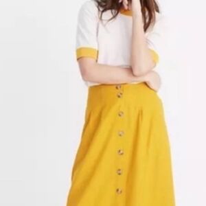 Patio Button-Front Midi Skirt